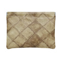 Ksriylm Denim Brown PU Leather Makeup Pouch Set for Women Small Checkered Make Up Bag for Purse Waterproof Initial Makeup Cosmetic Bags Pouches for Purse Aesthetic Travel Toiletry Bag,