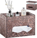 YAPISHI Large Tissue Box Cover Rectangle with Tray Storage, PU Leather Facial Tissue Holder, Fits 230-Count Family Size Kleenex, Modern Nightstand Organizer for Bathroom Office Home Decor
