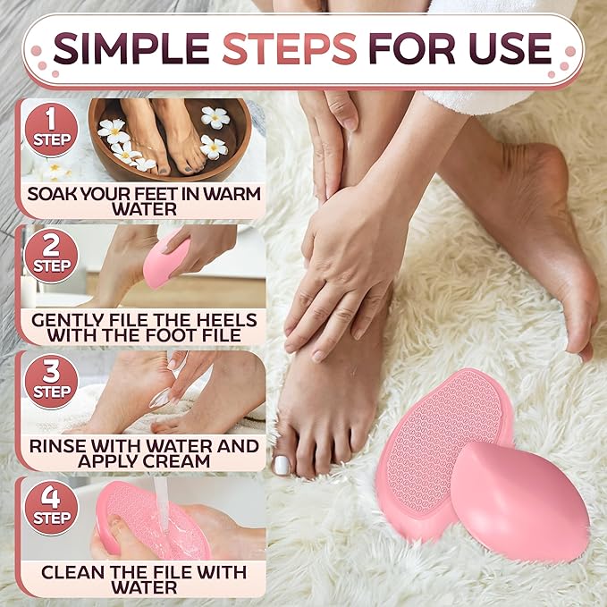 Nano Glass Foot File – 4.6" Glass Foot Callus Remover, Ergonomic Heel Scraper for Cracked Heels, Scratch-Resistant & Non-Wearing – Moisture-Resistant & Gentle Cleansing, Designed for Wet or Dry Use