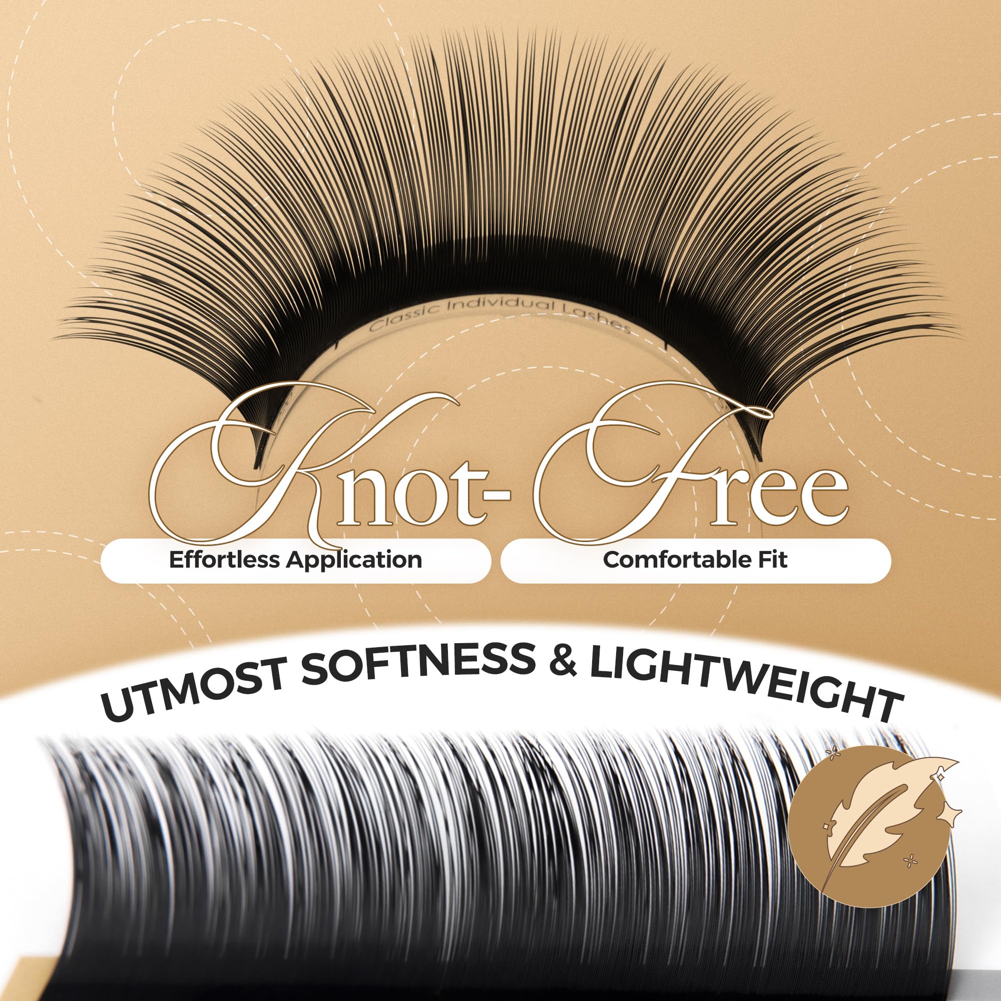 LASHVIEW Eyelash Extensions,Individual Lashes, Lashes,0.15 D Curl Thickness 11mm,Premium Single&Classic Lases,Natural Semi Permanent Eyelashes,Soft Application-friendly