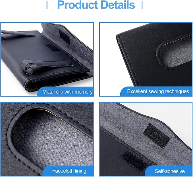 Car Tissue Holder, Upgraded Version Hanging Tissue Holder in Car, Premium PU Leather Cars Napkin Holder for Universal Auto, Easy to Use (Black)