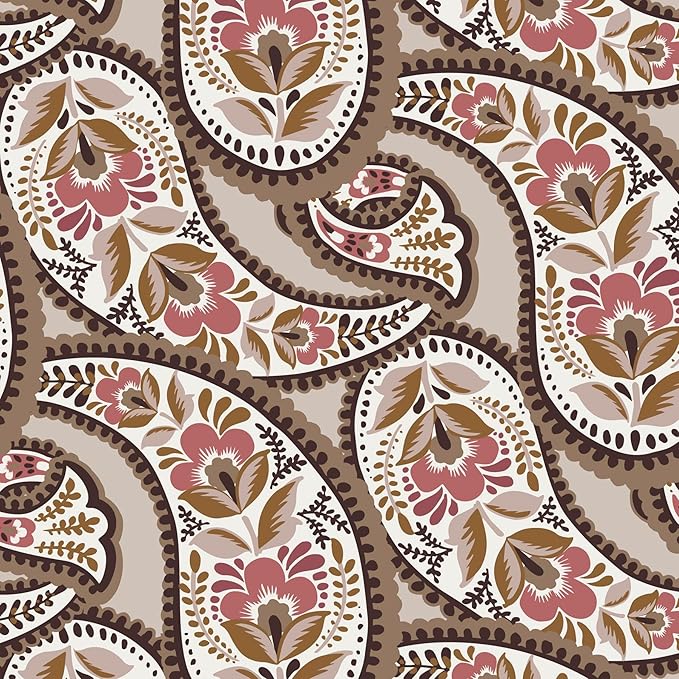Premium Cotton Large Pouch, Blooming Paisley, One Size