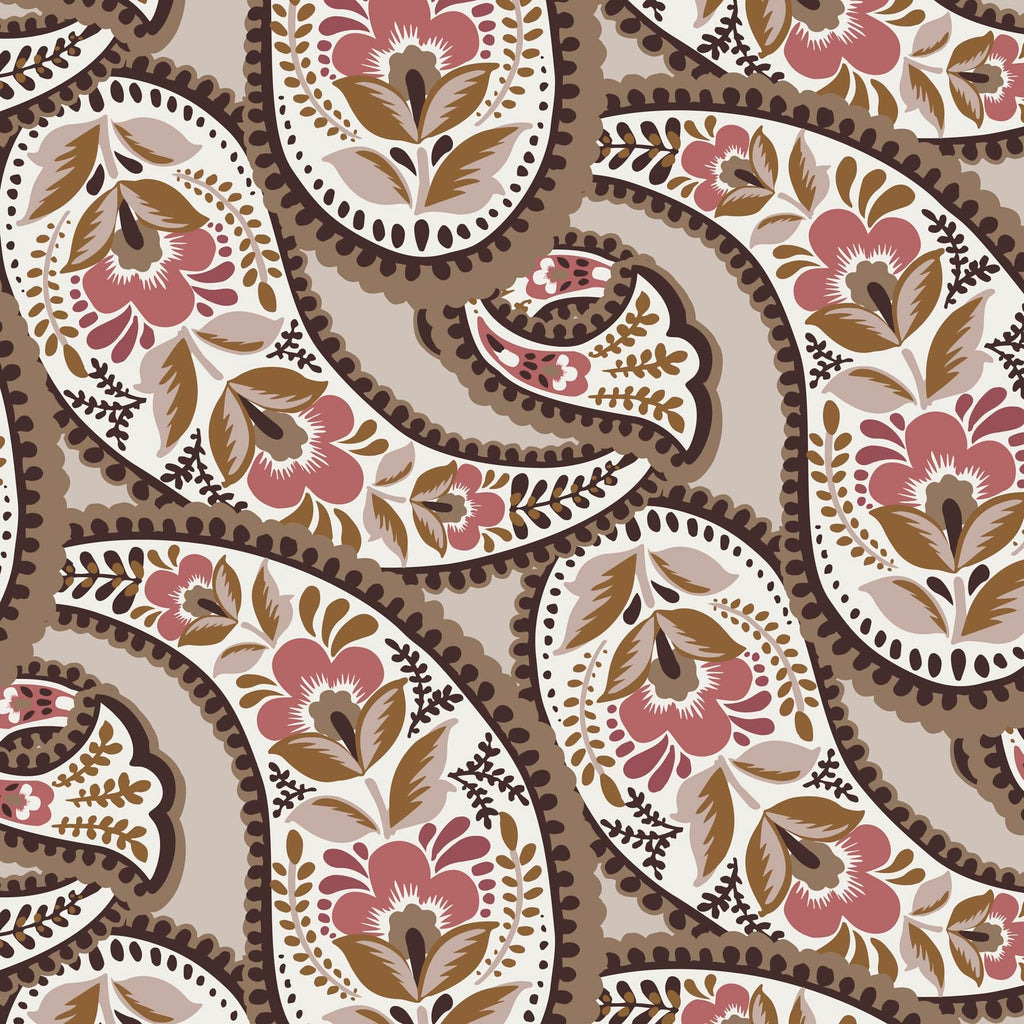 Premium Cotton Large Pouch, Blooming Paisley, One Size