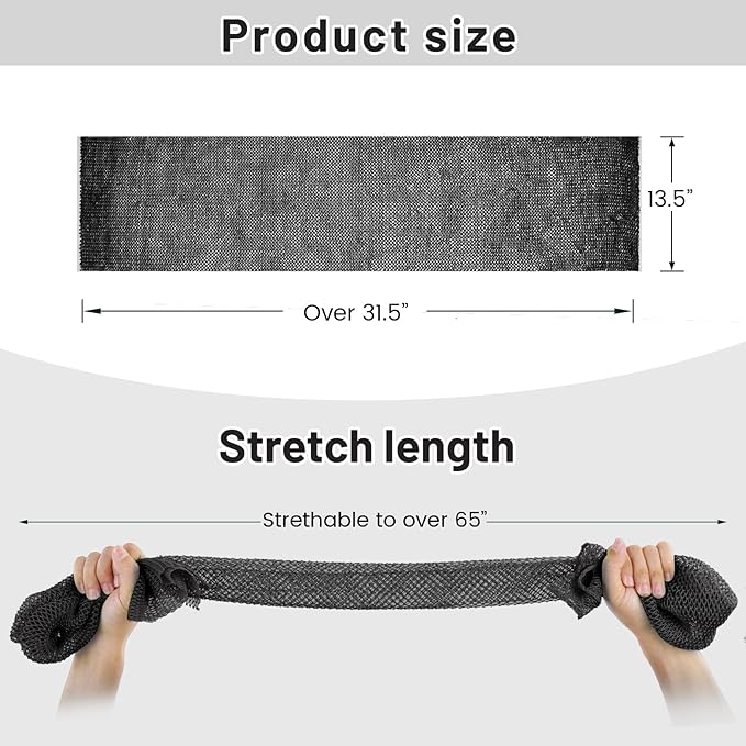 African Net Sponge, Authentic Exfoliating Body Scrubber for Bath and Shower, Multiple Textures with Gentle Deep Exfoliating and Rich Lather for All Skins (Black)