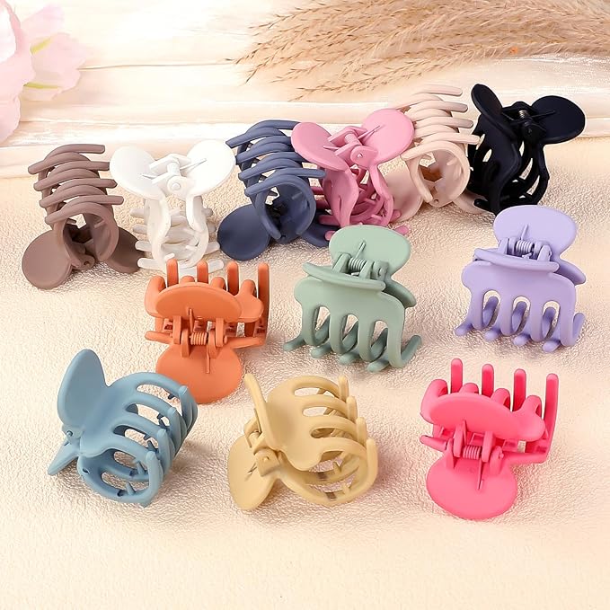 Sisiaipu 12Pcs Hair Clips for Women 1.8 Inch Small Claw Clips for Thin Hair Medium Hair Claw Clips for Thick Hair Accessories for Women Girls (Colorful)