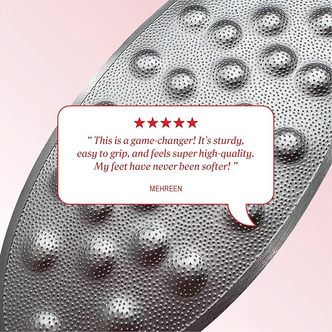 ONYX Professional Stainless Steel Dual Action Foot Polisher, Durable Stainless Steel Foot File for Dry Skin and Foot Callus Removal, 1 Pack