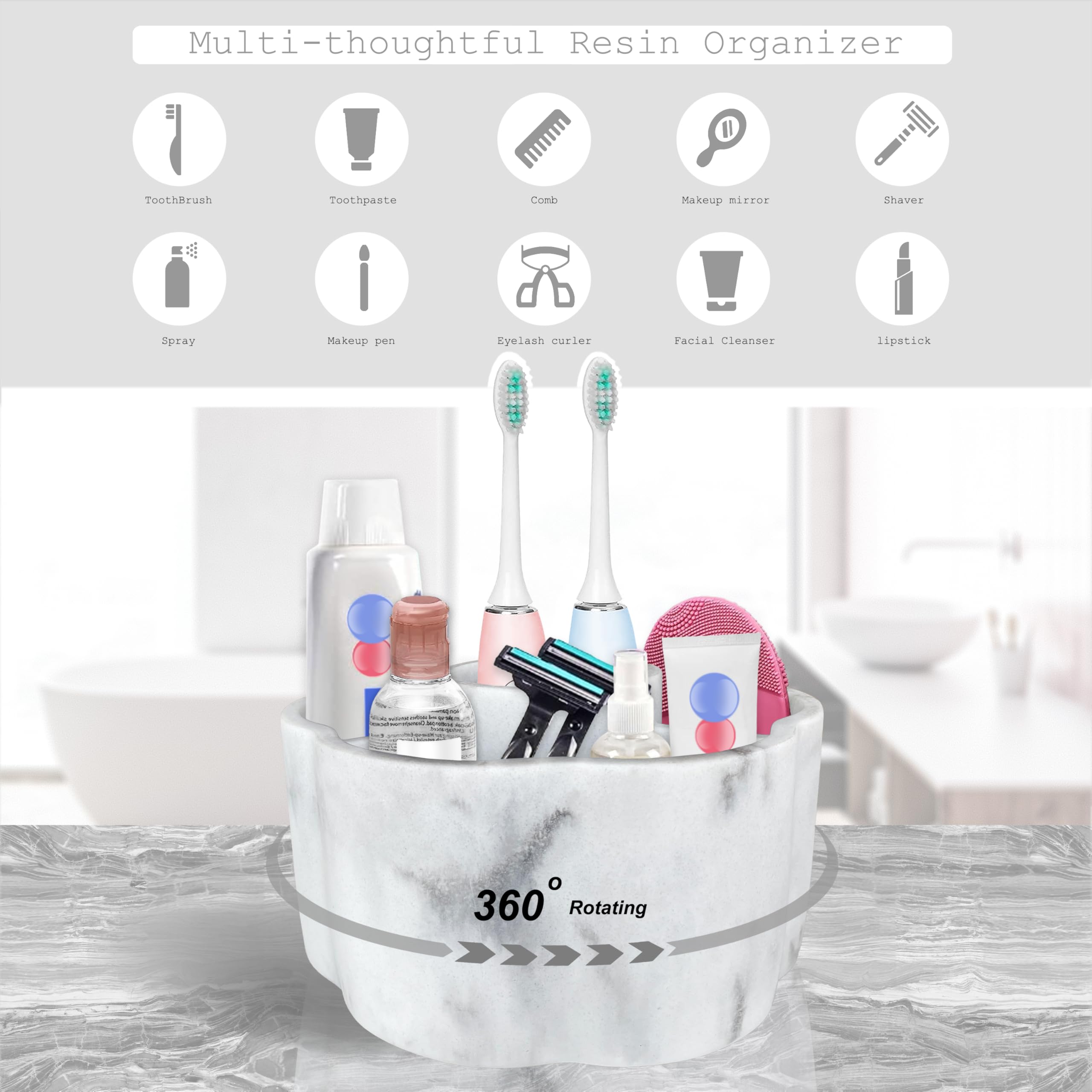 UNICYEEGAR MULTI-PURPOSE COSMETIC CAROUSEL BEAUTY ORGANIZER