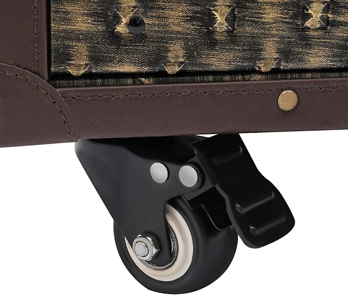 SuiYuLn Lockable Makeup Train Case,55.1lbs Rolling Hairdressing Trolley,Beauty Salon Cosmetic Luggage with Universal Wheels for Hair Stylist,Make-up Artists (Brown)