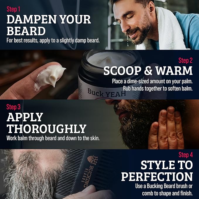 Beard Cream - Beard Softener & Moisturizer with Natural Ingredients - Hyaluronic Acid, Urea & Niacinamide - Vegan, Cruelty-Free, Hypoallergenic Shaving Cream Mens - 4 oz