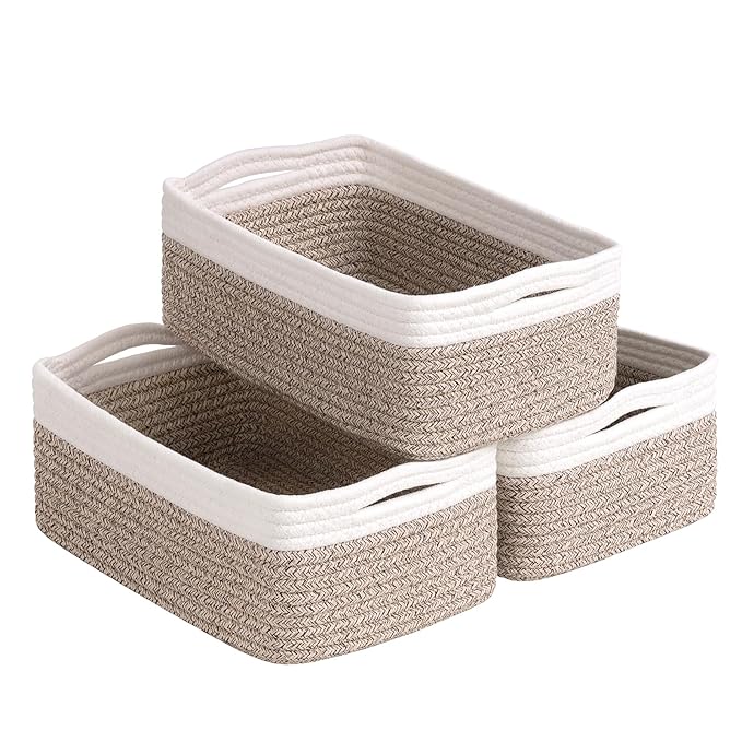 Goodpick 3-Pack Rope Storage Baskets for Gifts, 13 x 8 x 5 in