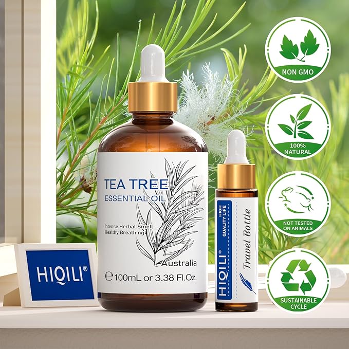 HIQILI Tea Tree Oil for Skin, Hair, Toenail