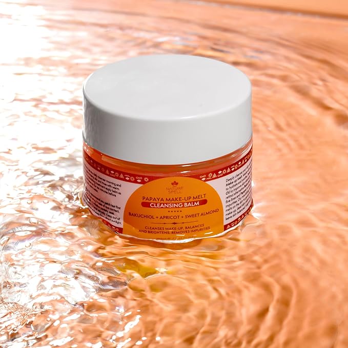 Nature Spell Papaya Cleansing Balm, Gently Removes Makeup, 3.38 Fl Oz