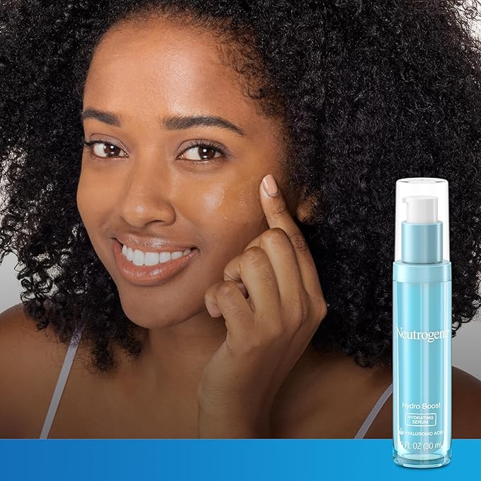Neutrogena Hydro Boost Hydrating Serum for Face with Purified Hyaluronic Acid Lightweight Oil Free Non Comedogenic Moisturizing Serum for Smooth, Supple Skin, 1.0 fl oz