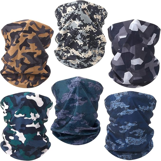 Fivali Neck Gaiter Bandana Face Mask: Cooling Gator Mask Breathable Face Cover Ski Neck Scarf Protection from Dust Sun Wind