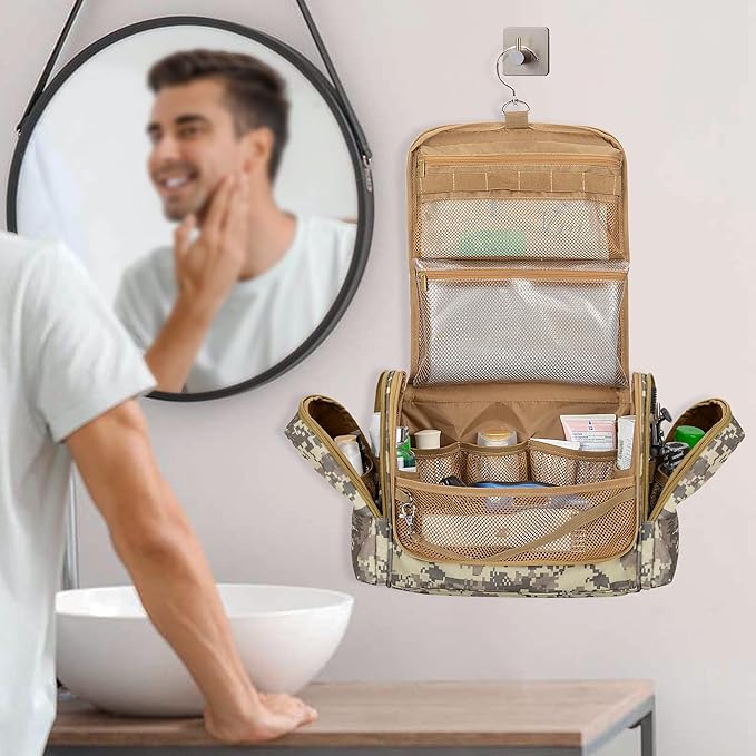 Prokva Tactical Toiletry Bag for Men, Large Hanging Dopp Kit Hygiene Bag