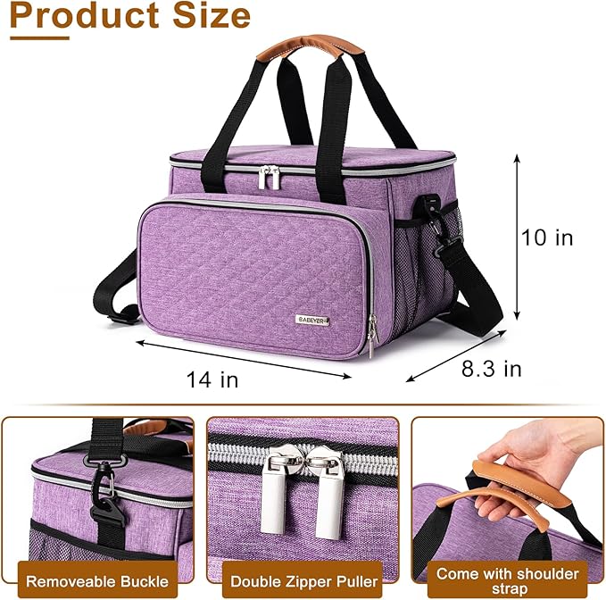 BABEYER Dog Grooming Vacuum Bag, Pet Grooming Kit Bag Perfect for Dog Hair Vacuum & Grooming Tool Kit Accessories- Purple