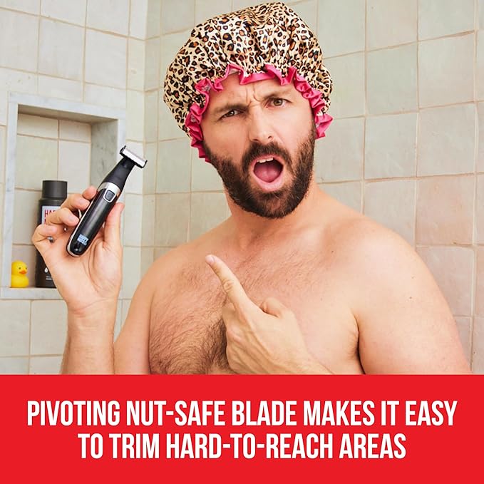 HAPPY NUTS The Ballber Pro Electric Groin & Body Hair Trimmer for Men - Mens Body Groomer Kit for Privates - Waterproof Shaver for Hard to Reach Areas (Ballber)