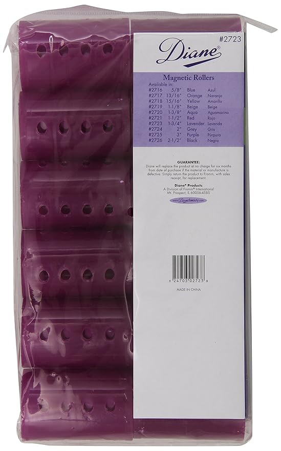 Diane Magnetic Roller, Lavender, 1-3/4 Inch, 12 Count