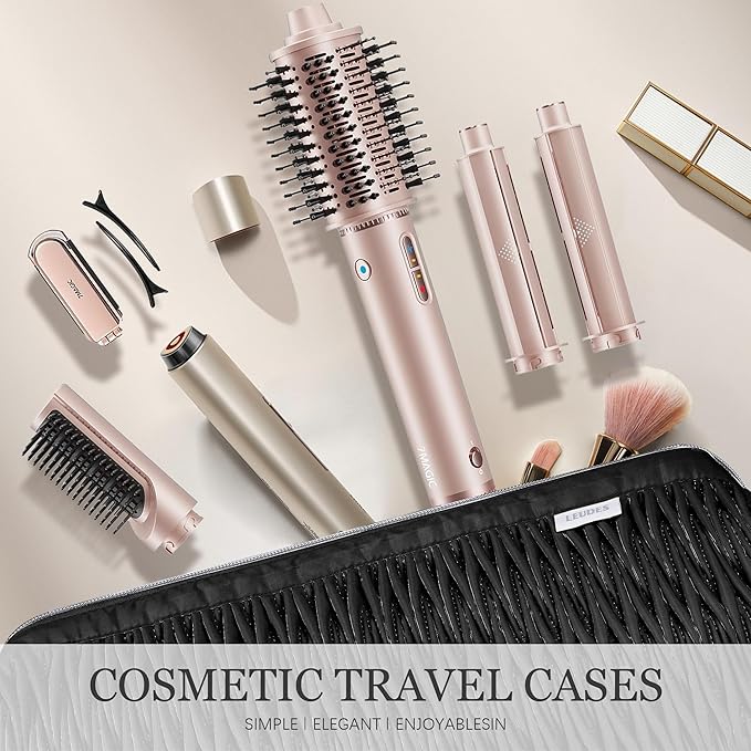 Leudes Dyson Airwrap Travel Case for Shark Hair Dryer Airstraight Flex Style Hair Attachment Tool Organizer Accessories Air Wrap Flat Curling Iron Carrying Case (Black)