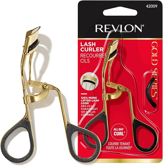 Revlon Gold Series Eye Lash Curler, Creates Open Eye Look, Easy to Use, Titanium-Coated for Durability, 1 Count