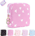 Period Bag for Teen Girls, Canvas Sanitary Napkin Storage Bag with Zipper, Portable Menstrual Pad Bag Tampon Holder for Purse
