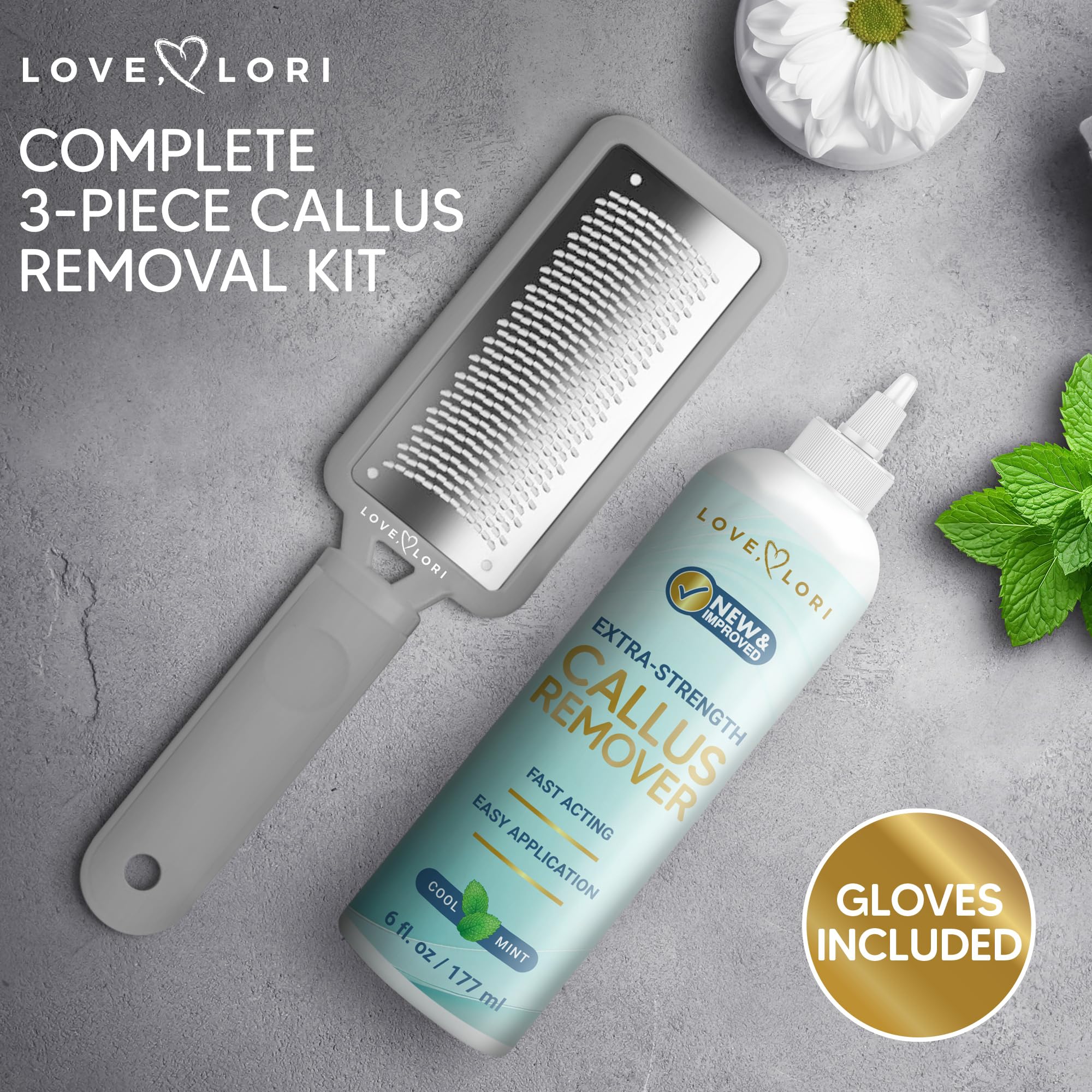 Love Lori Foot Callus Remover Kit - Gel & Foot Scraper for Dead Skin, 6oz