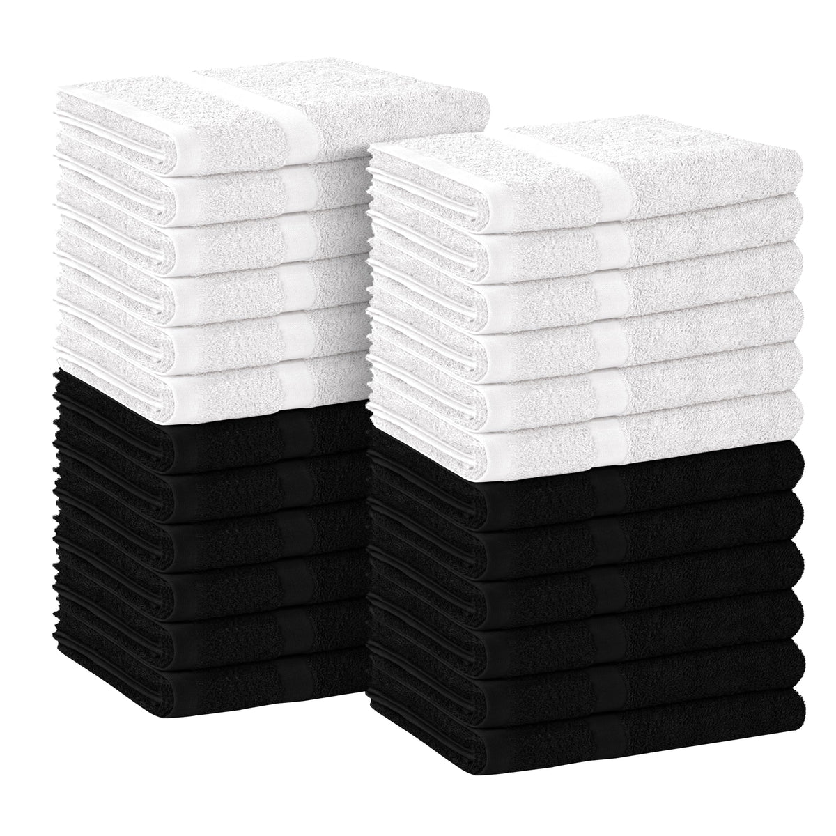 Avalon Towels Salon Towel - Black Hand Towels Bulk Pack of 24 - 100% Cotton Absorbent Spa, Facial & Gym Towel for Working Out - 16x27 Inches (Not Bleach Proof)