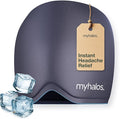 MyHalos® Migraine Relief Cap,30% Thicker,2X More Cooling Gel -Stays Colder for Longer, Ice Hat, Ice Pack Head Wrap, Cold Headaches & Migraine Mask - Tension Headache Relief Cap (Gray) FSA|HSA Eligible