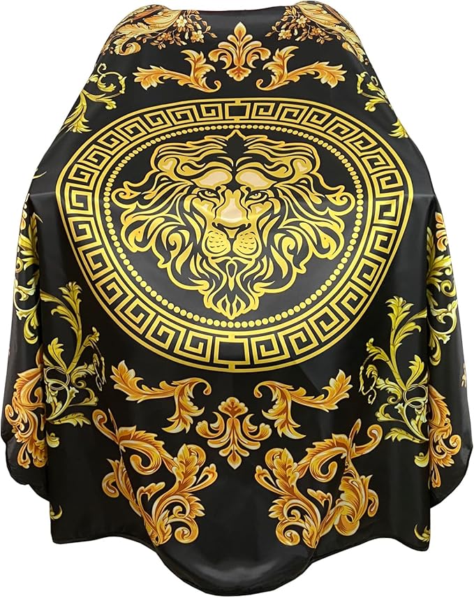 CapeshionPro Barber Capes Hair Cutting Capes Salon Stylist Capes with Snaps Waterproof Professional Large Barber Hairdresser Gown Cape- 63”× 56”(Gold)