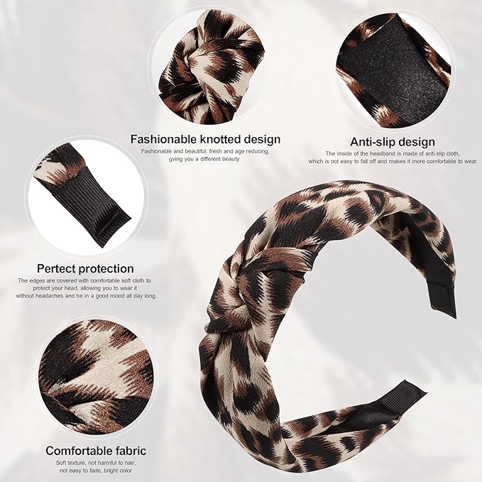 Headbands for Women Girls - 6PCS Stylish Top Knotted Headbands - Knotted Headband for Women - Head Bands Wide Hairband Hair Accessories