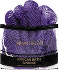 African Net Sponge Authentic, Loofah Exfoliating Body Scrubber Bath Sponge, African Exfoliating Net Sponge Back Scrubber Washcloth for Shower, Body Care Bathing Accessories (Purple)