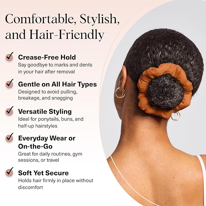 Kitsch Scrunchies for Women - No Crease Hair Ties No Damage | Soft Polyester Scrunchies for All Hair Types | Stylish & Comfortable, For Ponytails & Buns - Sedona, 3pcs