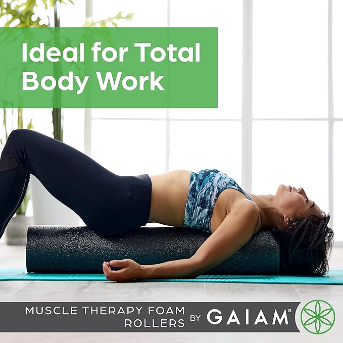 Gaiam Restore Foam Roller, Muscle Recovery, 18", High Density (Grey)