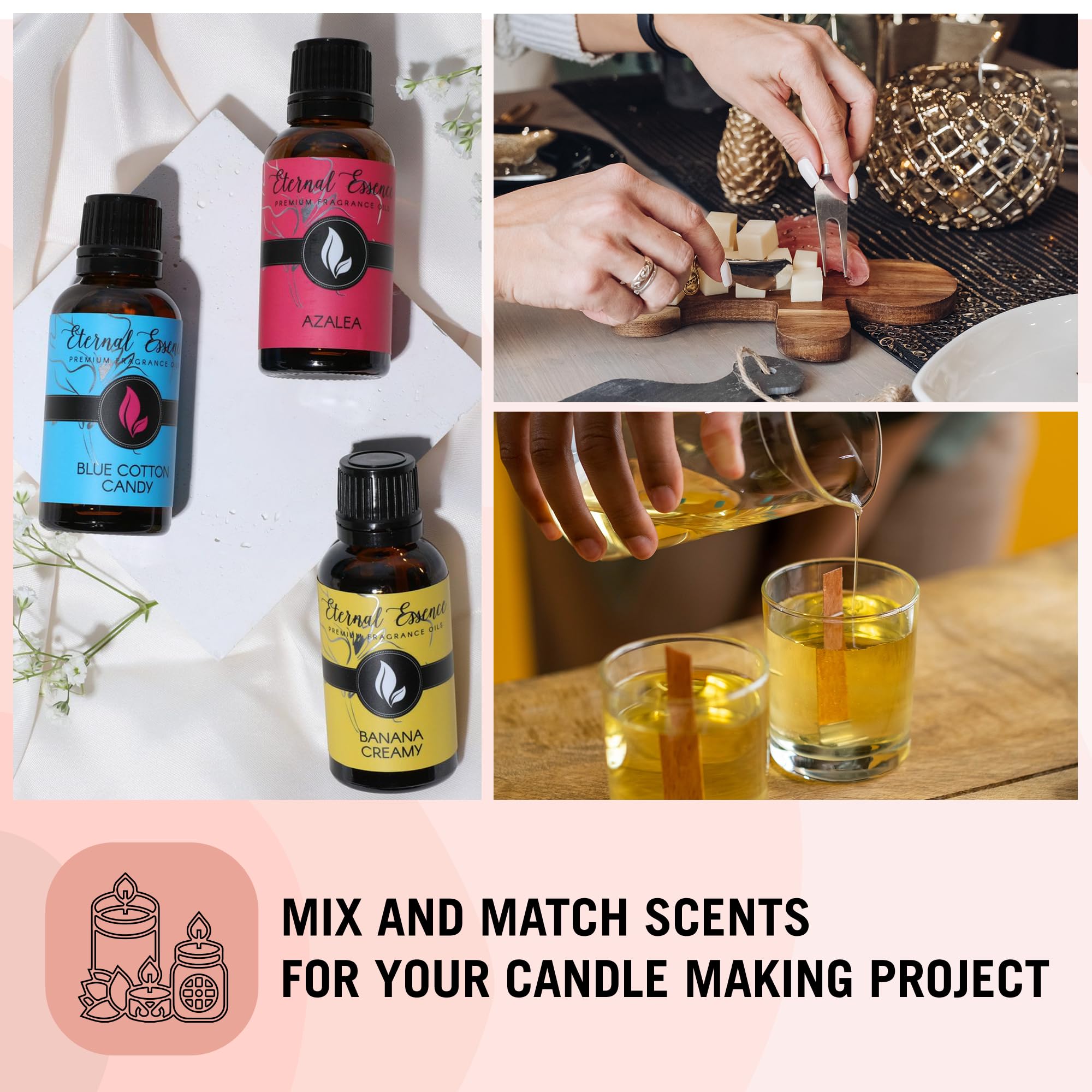 Eternal Essence Oils Spring Fling Set of 6 Premium Fragrance Oils - Includes Sweet Grass, Lilac & Lilies, Lavender Breeze, Sweet Pea, Honeysuckle and Enchanted Orchid Scented Oils - 10ML