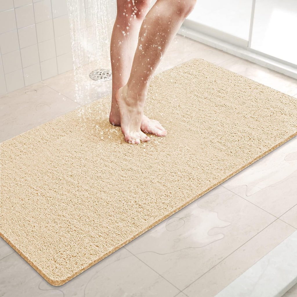 LuxStep Shower Mat Bathtub Mat,Non-Slip Bath Mat with Drain, Quick Drying