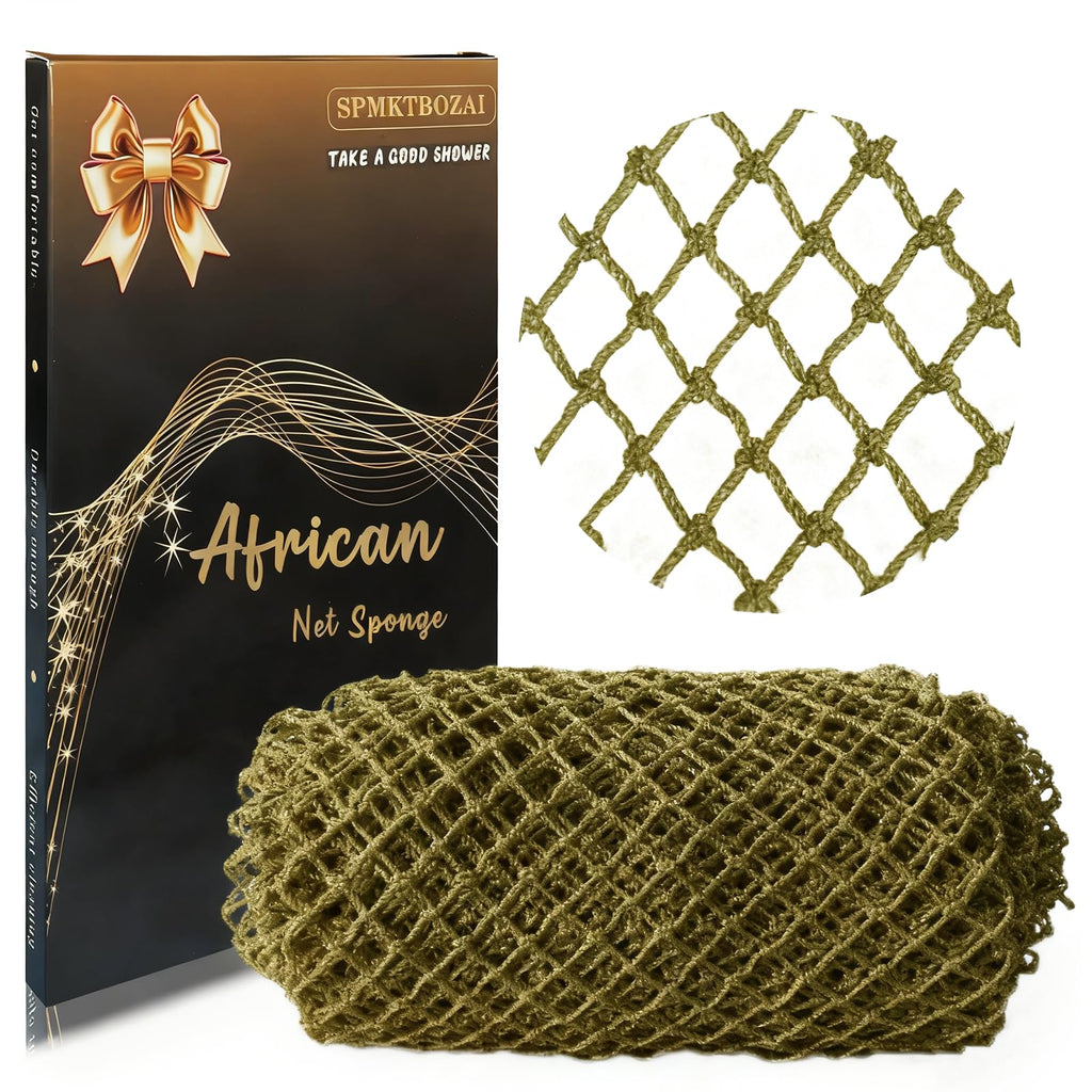 SPMKTBOZAI African Net Sponge Authentic, Exfoliating Net for Body Back