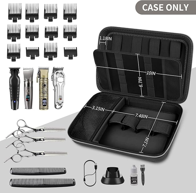 Boobowl Hard Case for Hair Clippers, Barber Tool Organizer for Home&Travel