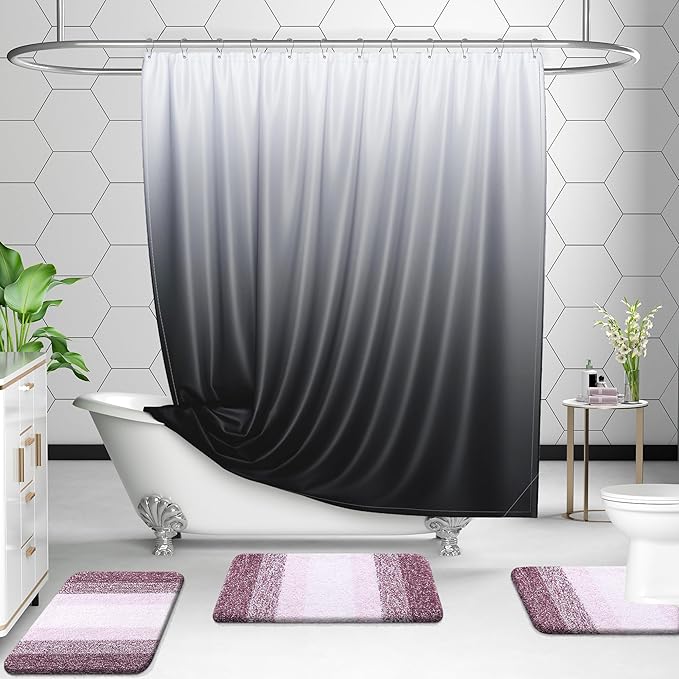 OLANLY Microfiber Bathroom Rugs Sets 3 Piece, 47"x20"+24"x16"+24"x20"