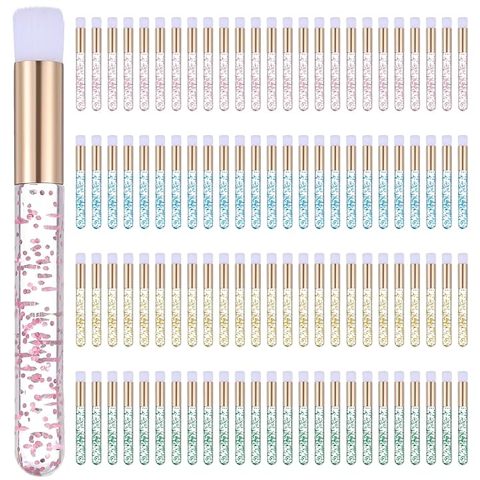 100 Pieces Lash Brushes for Cleaning, Lash Shampoo Brushes Eyelash Extension Cleansing Blackhead Removing Brush Nose Pore Deep Cleaning Facial Cleansing Brush (4 Colors, 3.8Inch)