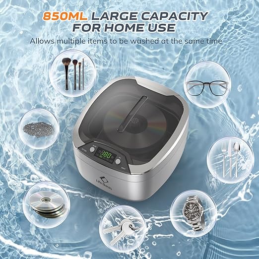 LifeBasis 28oz Professional Ultrasonic Cleaner, 42kHz Jewelry Cleaner