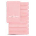 Cosy Family 10 Pack Makeup Remover Wash Cloths - Soft Microfiber Fingertip Facial Cleansing Cloths for Hand and Make Up, 12 x 12 in, Pink