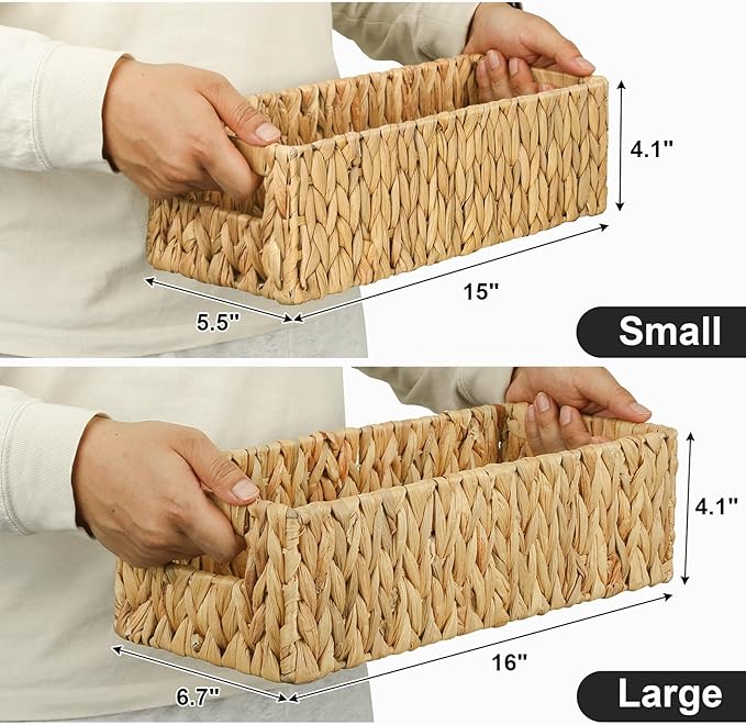 Toilet Paper Holder Bathroom Storage Wicker Basket Farmhouse Decor Small