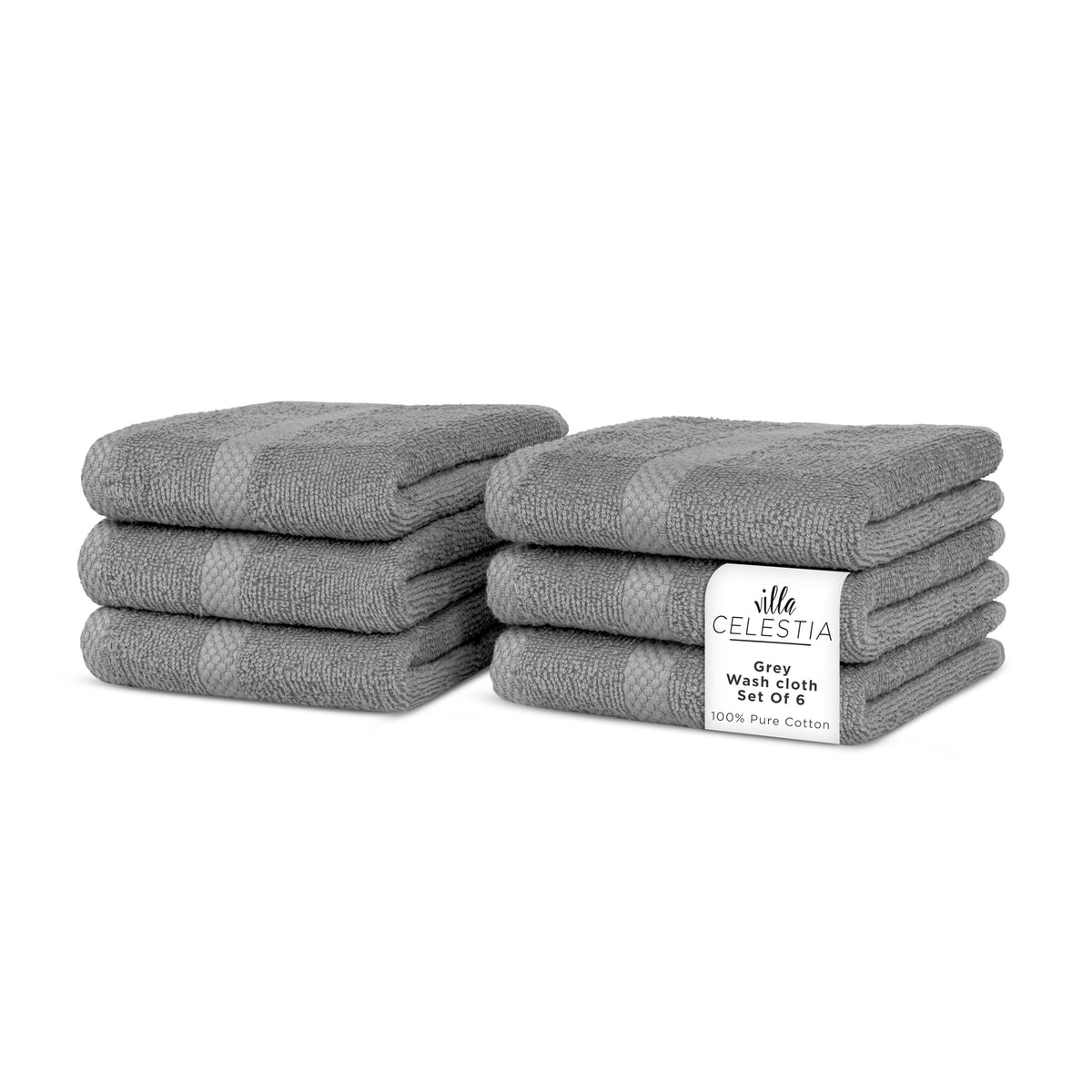 Villa Celestia Cotton Hand Towels Set of 4, 16 x 28, Oeko-TEX Certified, Quick Dry, Sage