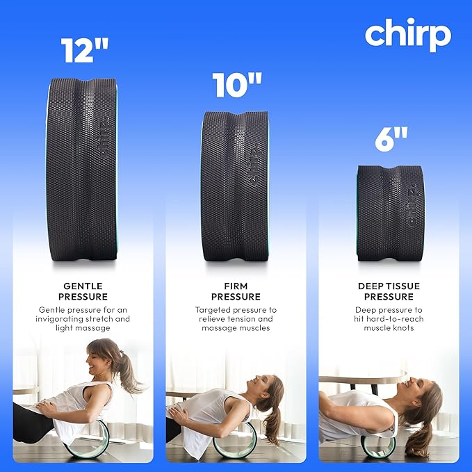 Chirp Wheel+ Foam Roller, Back & Neck Pain Relief, Mint 12-Inch