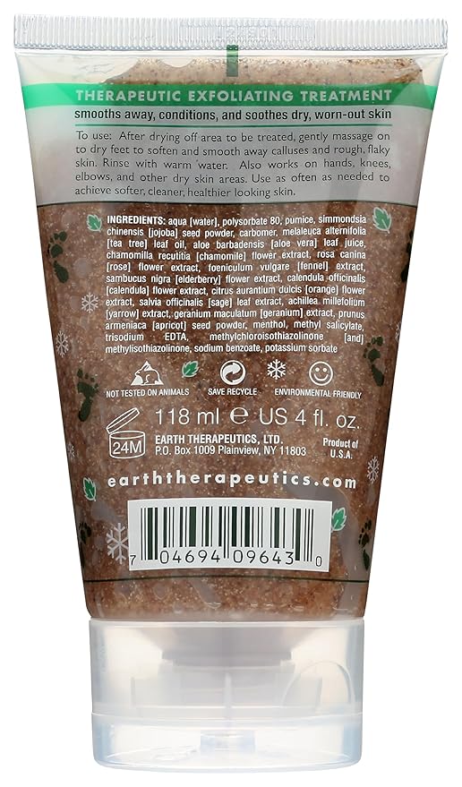 Earth Therapeutics Exfoliator Refreshing Foot Scrub, 4 Oz