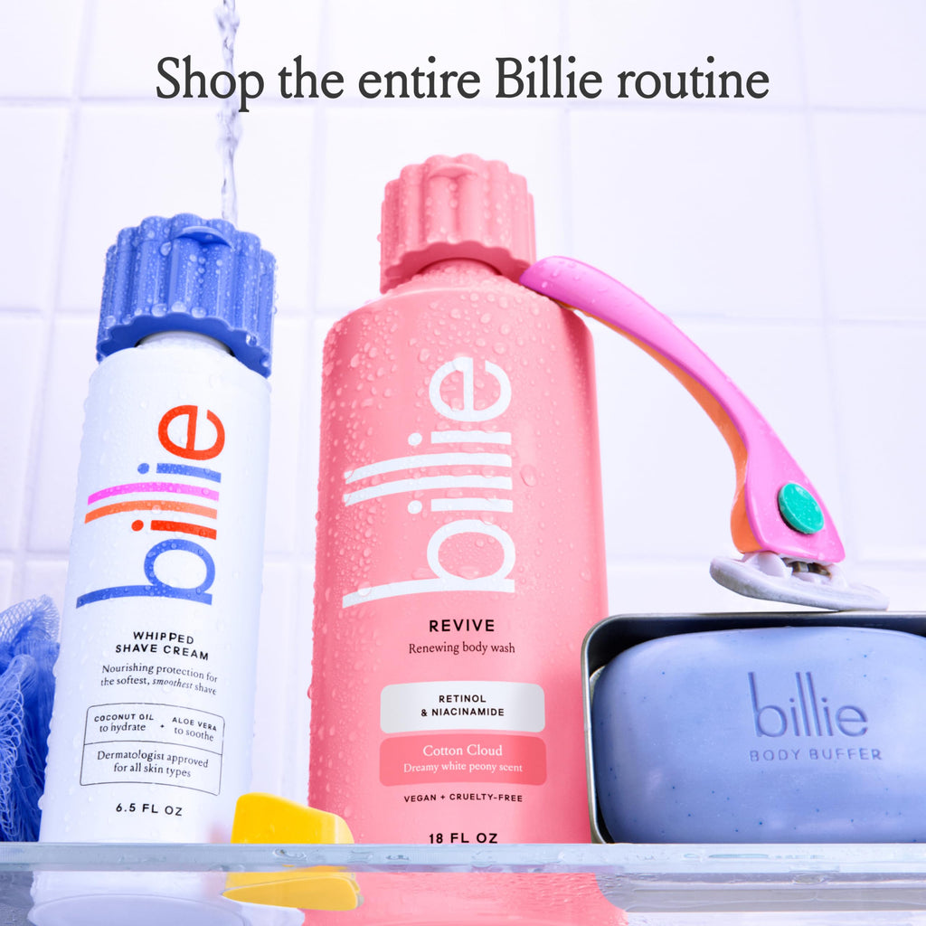 Billie Reviving and Renewing Women's Body Wash, 18 fl oz, Cotton Cloud Scent, Vegan, Cruelty Free