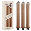 Overnight Heatless Hair Curler Rods Jumbo, Heatless Curls Satin Jumbo Flexi Rods to Sleep in,Soft Heatless Rod for All Hair Types,No Heat Overnight Sleeping Curls Styling Tools 3pcs Khaki