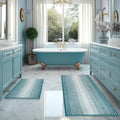 BSICPRO Bathroom Rugs and Mats Sets, 2 Piece Thick Absorbent Chenille Bath Mat Rug Set Non Slip, Soft Shaggy Bath Room Floor Mats for Bathroom, Machine Washable (Teal, 20" x 47" Plus 20" x 32")