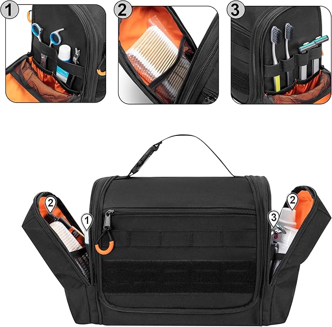 Prokva Tactical Toiletry Bag for Men, Large Hanging Dopp Kit Hygiene Bag