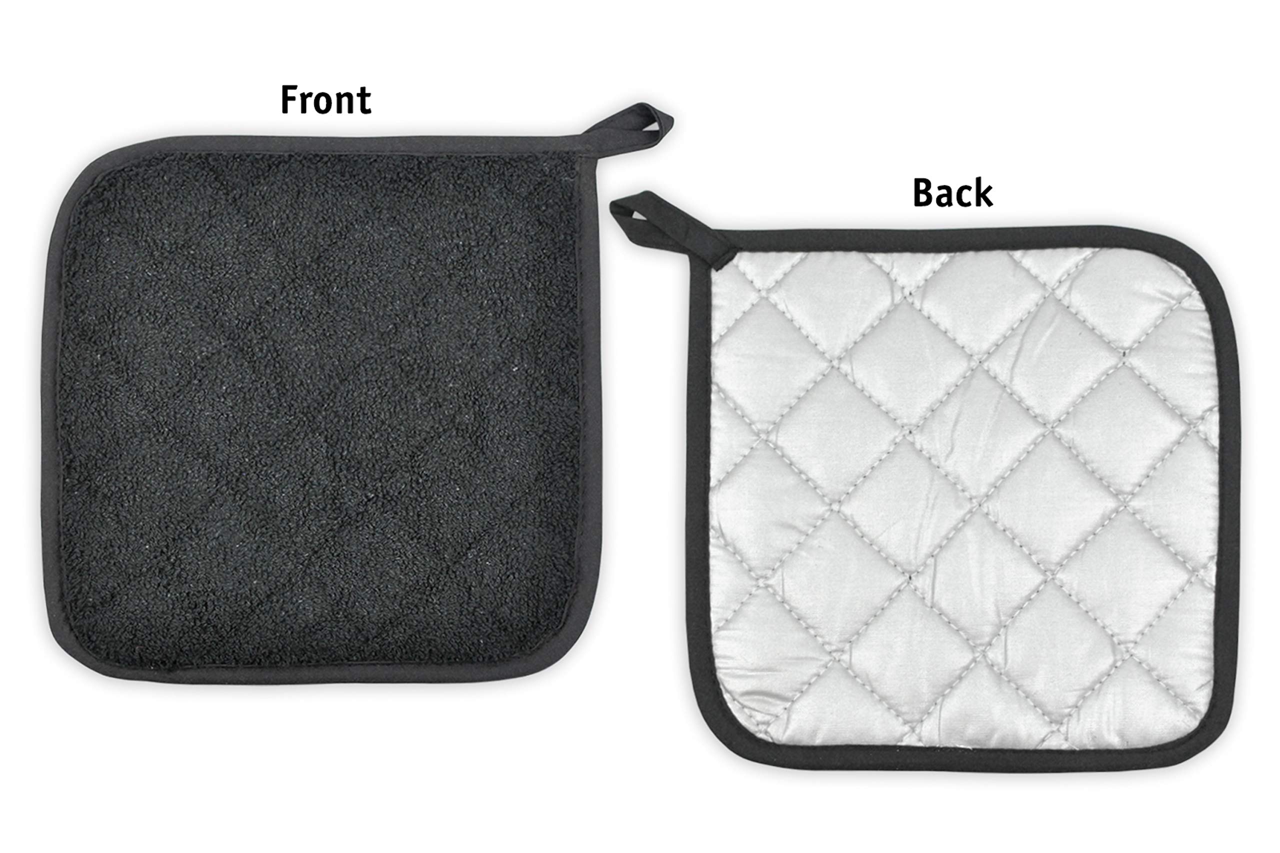 DII Basic Terry Collection Quilted 100% Cotton, Potholder, Wine, 3 Piece